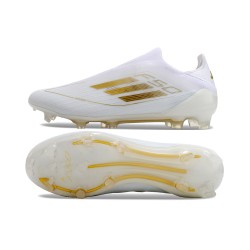Adidas F50 Elite Laceless FG Low cut White Gold Football Boots