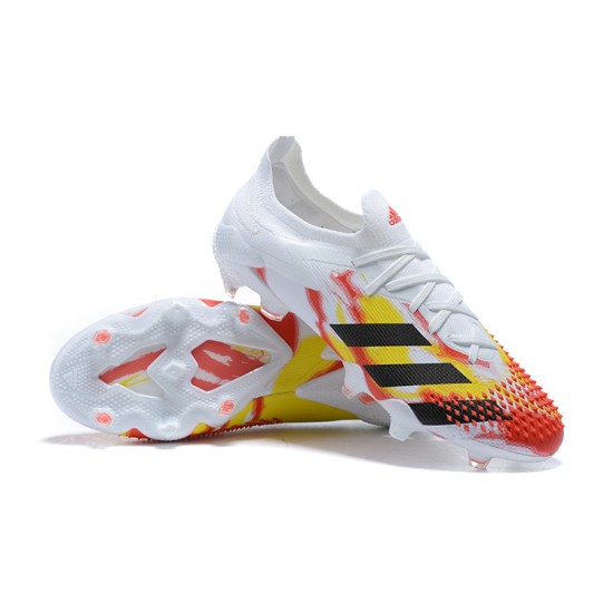 Adidas Predator Mutator 20+ FG Black Yellow Red White Low Men Football Boots