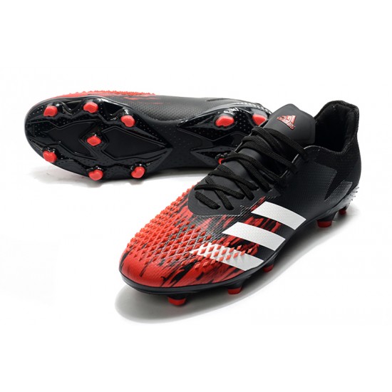 Adidas Predator 20.2 FG Low White Black Red Football Boots