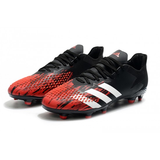 Adidas Predator 20.2 FG Low White Black Red Football Boots