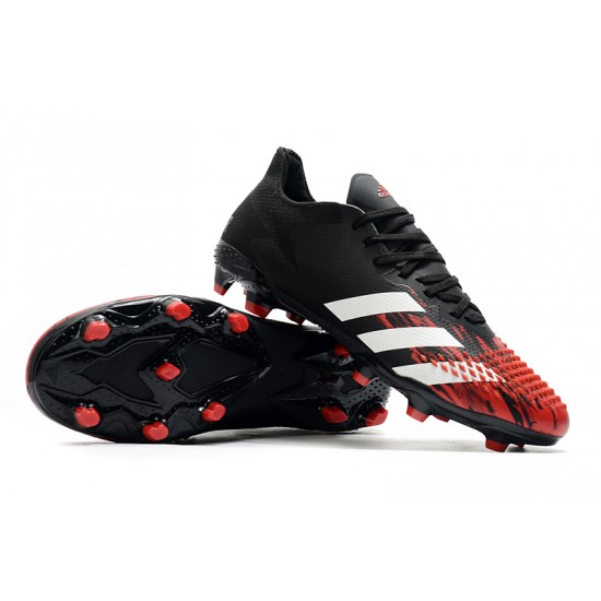 Adidas Predator 20.2 FG Low White Black Red Football Boots