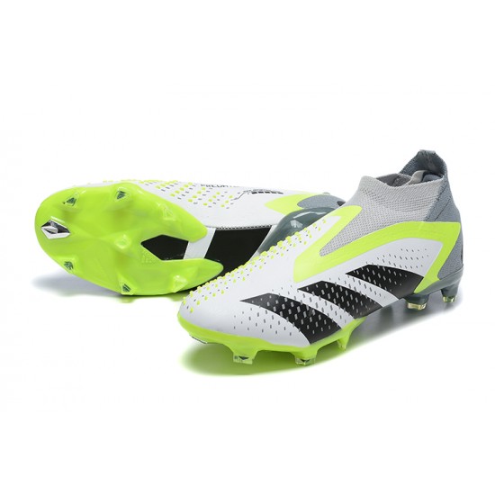 Adidas Predator Accuracy FG Boots Gray Green Men High Football Boots