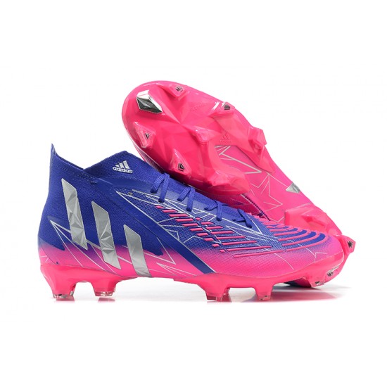 Adidas Predator Edge Geometric.1 FG Blue Pink Silver High Men Football Boots