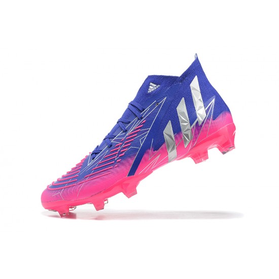 Adidas Predator Edge Geometric.1 FG Blue Pink Silver High Men Football Boots