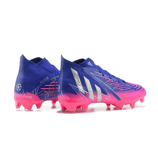 Adidas Predator Edge Geometric.1 FG Blue Pink Silver High Men Football Boots