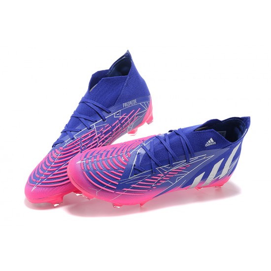 Adidas Predator Edge Geometric.1 FG Blue Pink Silver High Men Football Boots