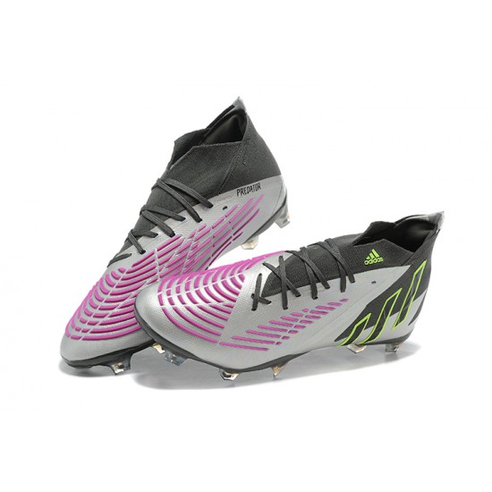 Adidas Predator Edge Geometric.1 FG Silver Green Purple Black High Men Football Boots