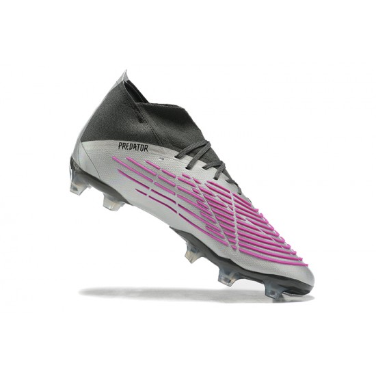 Adidas Predator Edge Geometric.1 FG Silver Green Purple Black High Men Football Boots