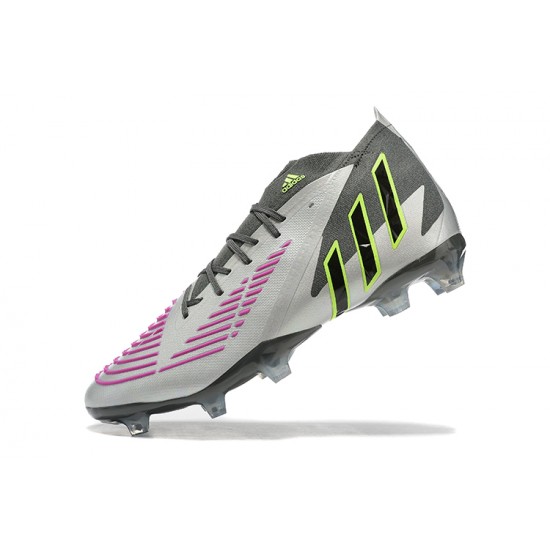 Adidas Predator Edge Geometric.1 FG Silver Green Purple Black High Men Football Boots