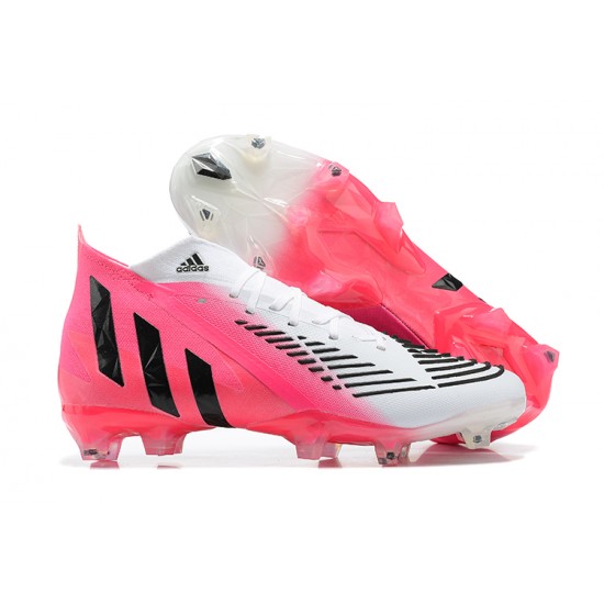 Adidas Predator Edge Geometric.1 FG White Black Pink High Men Football Boots