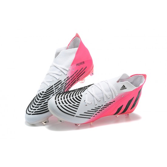 Adidas Predator Edge Geometric.1 FG White Black Pink High Men Football Boots