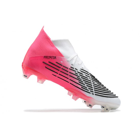 Adidas Predator Edge Geometric.1 FG White Black Pink High Men Football Boots