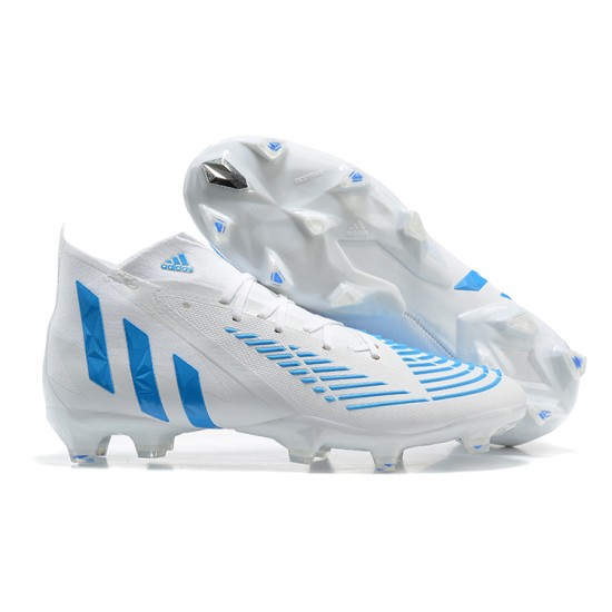 Adidas Predator Edge Geometric.1 FG White Blue High Men Football Boots