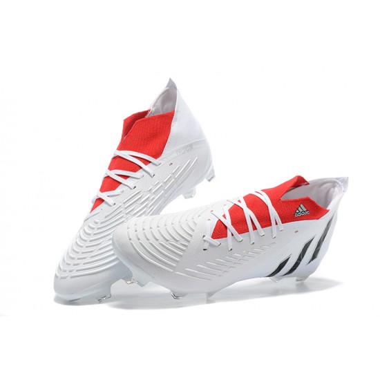 Adidas Predator Edge Geometric.1 FG White Red Black High Men Football Boots