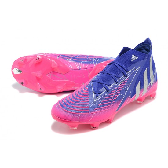 Adidas Predator Edge Geometric.1 FG Mid Blue Pink Men Football Boots