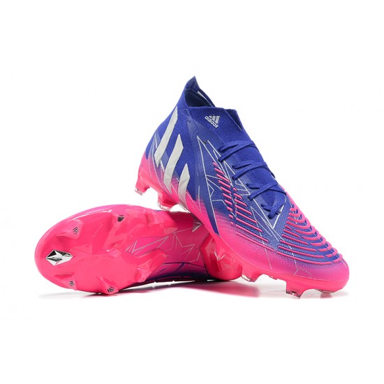 Adidas Predator Edge Geometric.1 FG Mid Blue Pink Men Football Boots