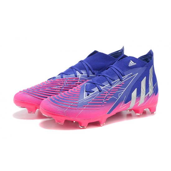 Adidas Predator Edge Geometric.1 FG Mid Blue Pink Men Football Boots