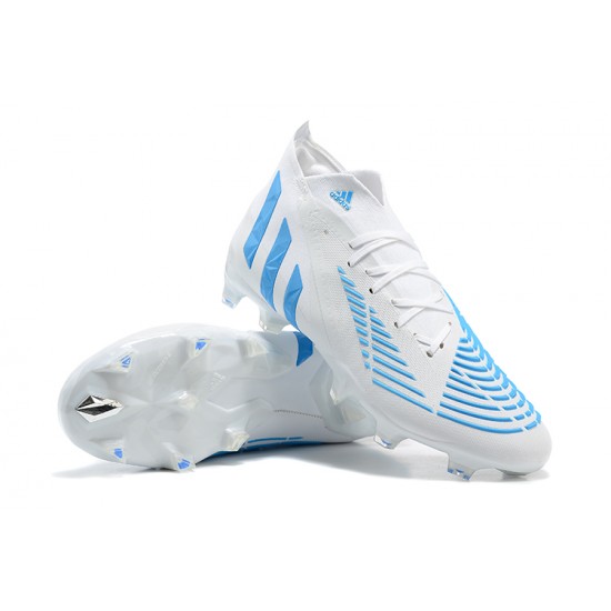 Adidas Predator Edge Geometric.1 FG Mid White Blue Men Football Boots