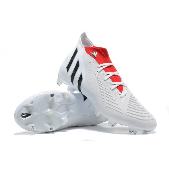 Adidas Predator Edge Geometric.1 FG Mid White Red Men Football Boots