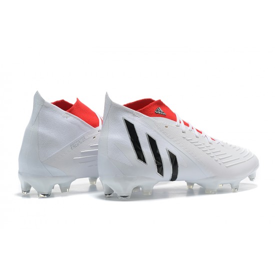 Adidas Predator Edge Geometric.1 FG Mid White Red Men Football Boots