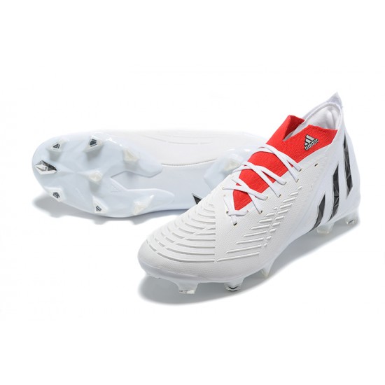 Adidas Predator Edge Geometric.1 FG Mid White Red Men Football Boots