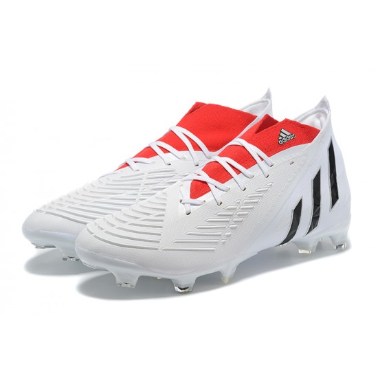 Adidas Predator Edge Geometric.1 FG Mid White Red Men Football Boots