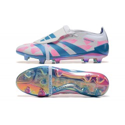 Adidas Predator Elite Tongue FG Football Boots Pink Beige Ltblue For Men 