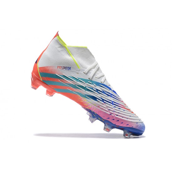 Adidas Predator Flfa World Cup Qatar 2022 Edge FG White Blue Orange Yellow High Men Football Boots