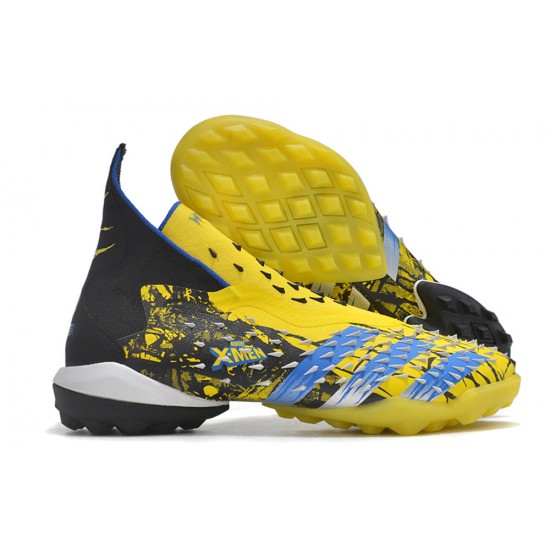 Adidas Predator Freak TF Black Yellow Blue Women/Men Football Boots