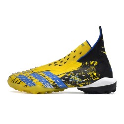 Adidas Predator Freak TF Black Yellow Blue Women/Men Football Boots