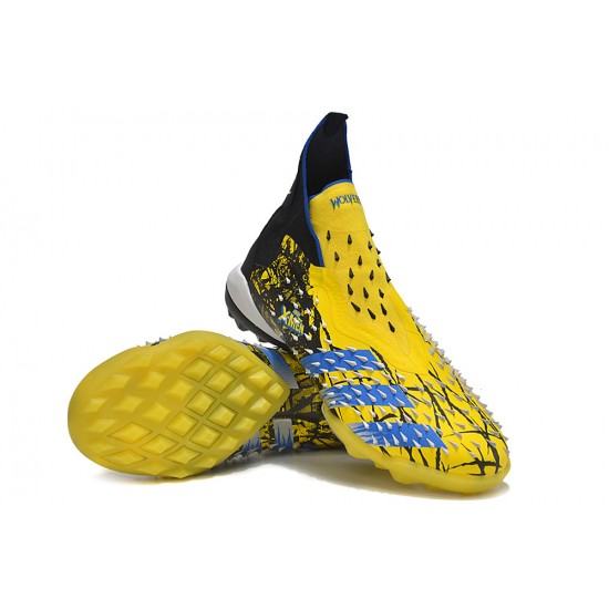 Adidas Predator Freak TF Black Yellow Blue Women/Men Football Boots