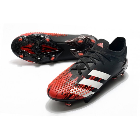 Adidas Predator Mutator 20.1 FG Low Black White Red Football Boots