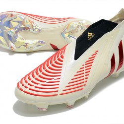 Adidas Predator Edge High FG Beige Red Black Football Boots 