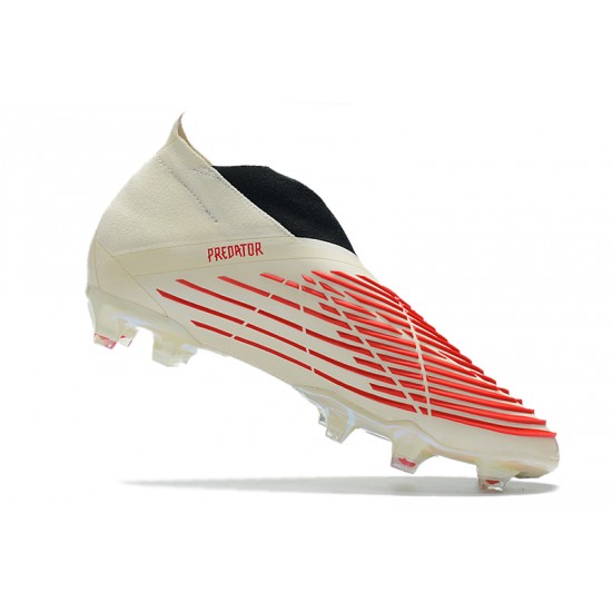 Adidas Predator Edge High FG Beige Red Black Football Boots