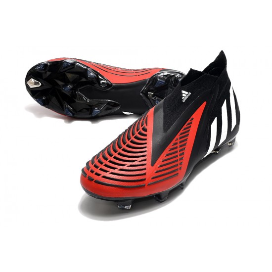 Adidas Predator Edge High FG Black White Red Football Boots