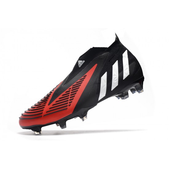 Adidas Predator Edge High FG Black White Red Football Boots