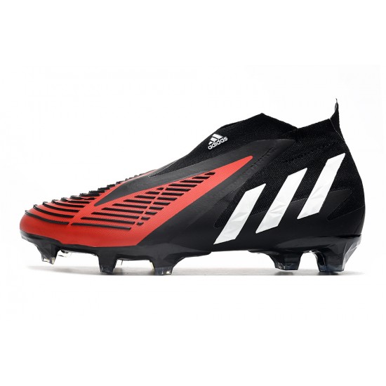 Adidas Predator Edge High FG Black White Red Football Boots