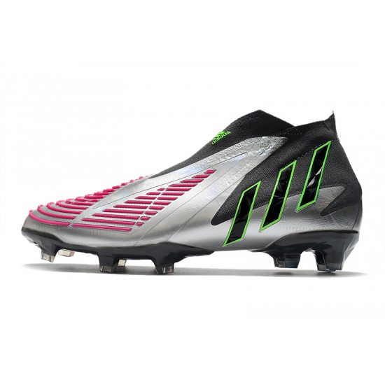 Adidas Predator Edge High FG Silver Black Win Red Football Boots