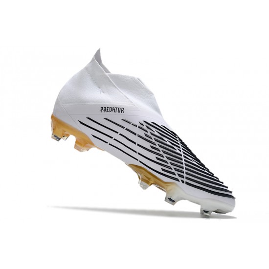 Adidas Predator Edge High FG White Black Gold Football Boots