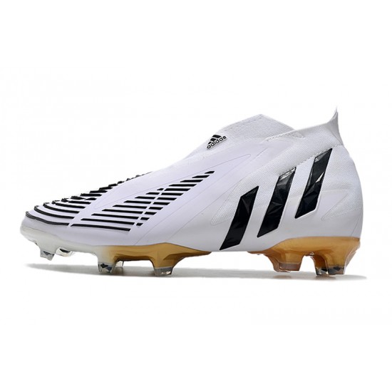 Adidas Predator Edge High FG White Black Gold Football Boots