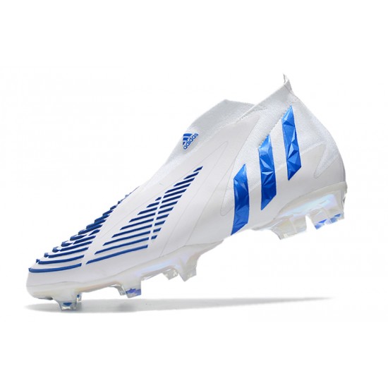 Adidas Predator Edge High FG White Blue Football Boots