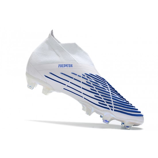 Adidas Predator Edge High FG White Blue Football Boots