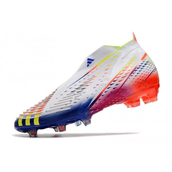 Adidas Predator FIFA World Cup Qatar 2022 Edge High FG White Blue Orange Football Boots