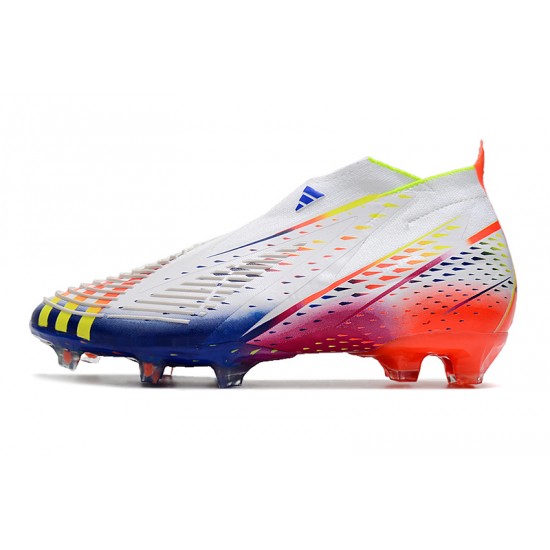 Adidas Predator FIFA World Cup Qatar 2022 Edge High FG White Blue Orange Football Boots