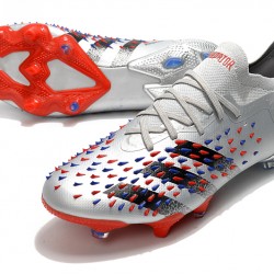Adidas Predator Freak .1 Low FG Silver Orange Black Football Boots 
