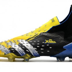 Adidas Predator Freak FG Black Yellow Silver Blue High Football Boots 