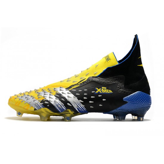 Adidas Predator Freak FG Black Yellow Silver Blue High Football Boots