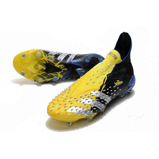 Adidas Predator Freak FG Black Yellow Silver Blue High Football Boots