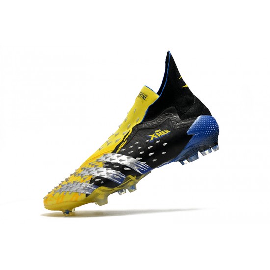Adidas Predator Freak FG Black Yellow Silver Blue High Football Boots