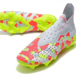 Adidas Predator Freak FG Green Yellow Peach Silver High Football Boots 